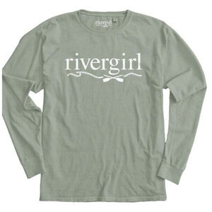 NWT Rivergirl Logo Long Sleeve T SHIRT Womens Plus Size 2XL Pale Jade River Girl